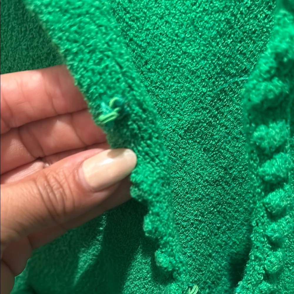 J. Crew Green Cropped Knit Cardigan with Gold Buttons - Picture 4 of 10